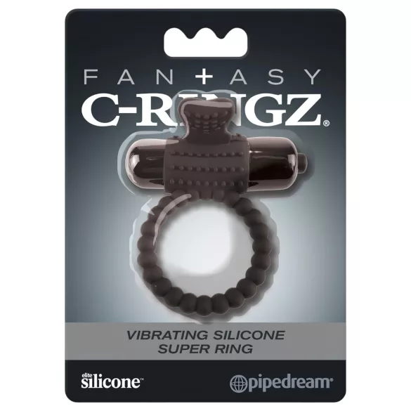 Pipedream Fantasy C-Ringz - δονητικό δαχτυλίδι πέους - μαύρο
