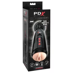   PDX Elite - ανδρικό masturbator με δόνηση και ήχο - μαύρο