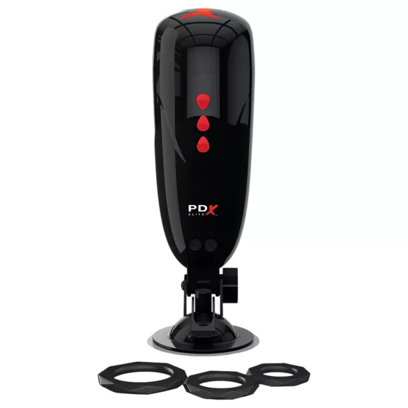 PDX Elite - ανδρικό masturbator με δόνηση και ήχο - μαύρο