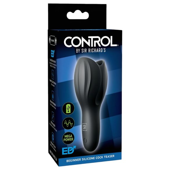 Control Cock Teaser - αδιάβροχη, επαναφορτιζόμενη κεφαλή πέους δόνησης (μαύρο)