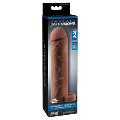   Pipedream X-TENSION Perfect 2 - δακτυλίδι πέους με προέκταση - σκούρο φυσικό (19cm)