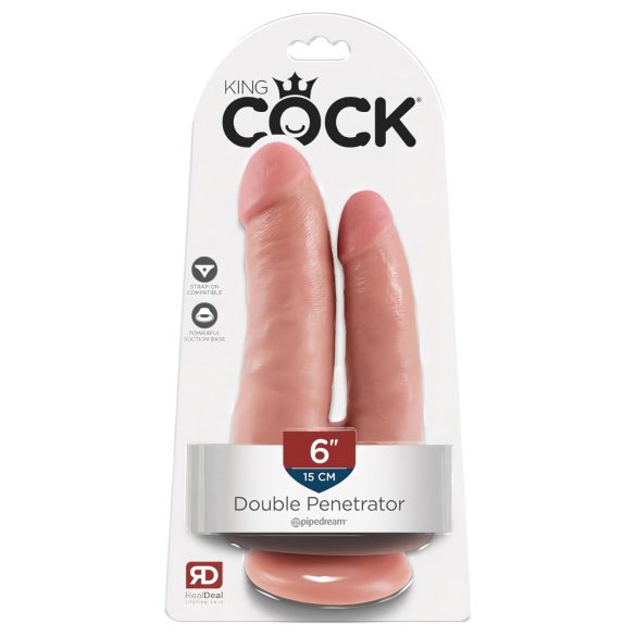 King Cock Double Penetrator - ρεαλιστικό διπλό ομοίωμα (φυσικό)