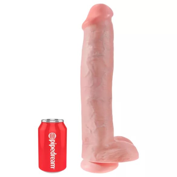 King Cock 15 - δονητής με όρχεις και βεντούζα (38 cm, φυσικό χρώμα)