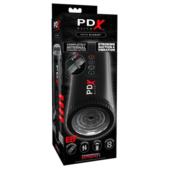 PDX Moto Blower - Συσκευή Αναρρόφησης & Δόνησης για Ανδρική Χρήση (Μαύρο)