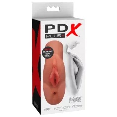   PDX - ανδρικό masturbator 2 σε 1 - ρεαλιστική υφή - σκούρο φυσικό χρώμα