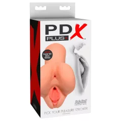   PDX Pick Your Pleasure - 2σε1 ρεαλιστικό ανδρικό αυνανιστήρι (φυσικό χρώμα)