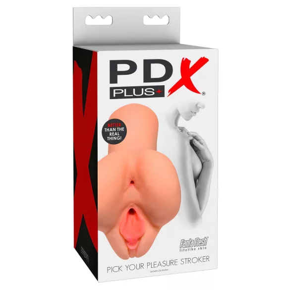 PDX Pick Your Pleasure - 2σε1 ρεαλιστικό ανδρικό αυνανιστήρι (φυσικό χρώμα)