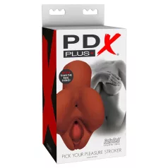   PDX Pick Your Pleasure - 2 σε 1 ρεαλιστικό ανδρικό αυνανιστήρι (καφέ)