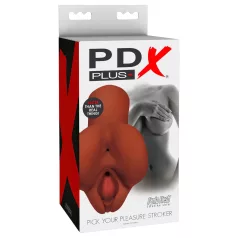   PDX Pick Your Pleasure - 2 σε 1 ρεαλιστικό ανδρικό αυνανιστήρι (καφέ)