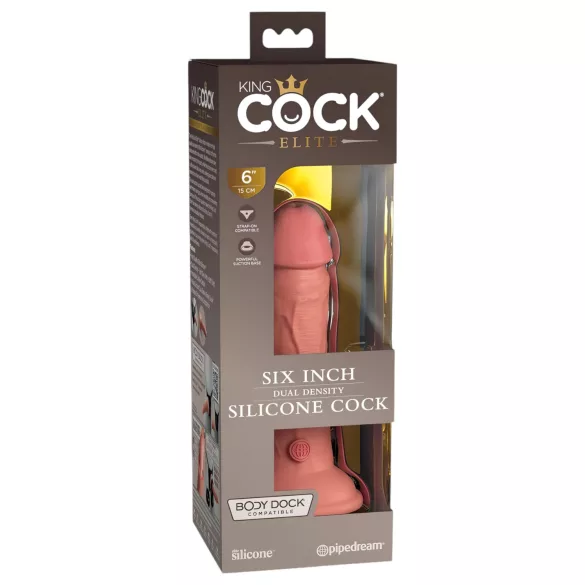 King Cock Elite 6 - ρεαλιστικό δονητής με βεντούζα 15cm - φυσικό χρώμα