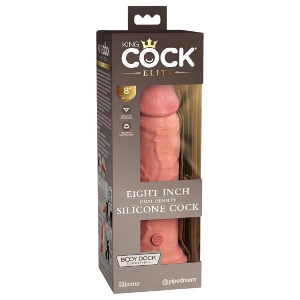 King Cock Elite 8 - ρεαλιστικό δονητής με βεντούζα (20εκ) - φυσικό