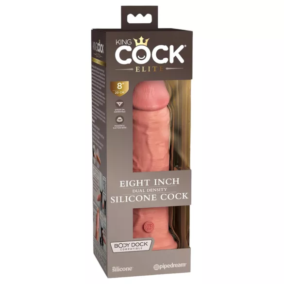 King Cock Elite 8 - ρεαλιστικό δονητής με βεντούζα 20cm - φυσικό χρώμα