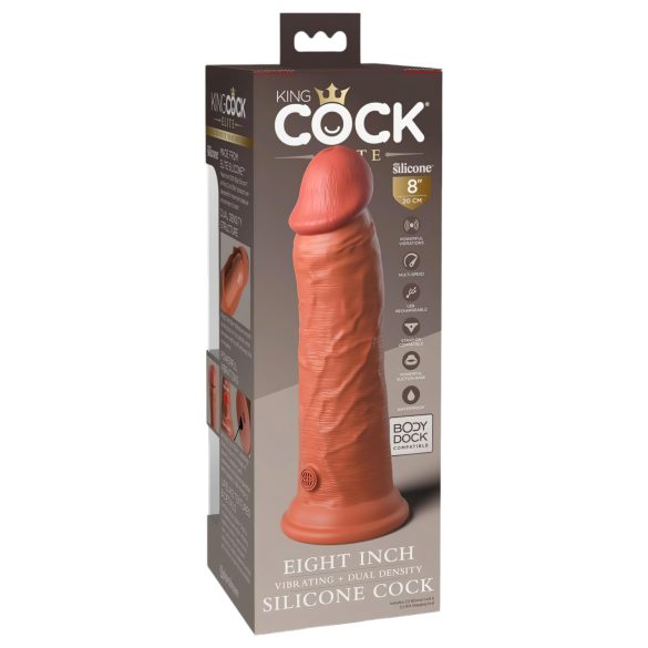 King Cock Elite 8 - ρεαλιστικός δονητής 20cm - σκούρο φυσικό χρώμα