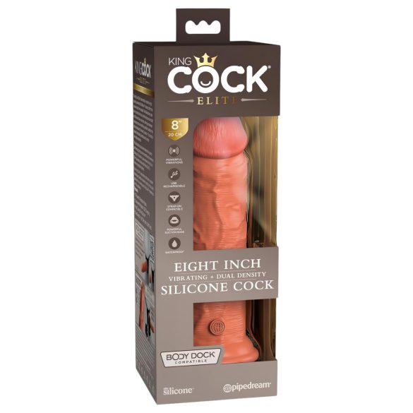 King Cock Elite 8 - ρεαλιστικός δονητής 20cm - σκούρο φυσικό χρώμα