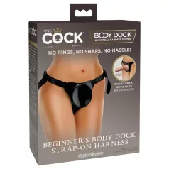   King Cock Elite - strap on για αρχάριους - μαύρο εσώρουχο