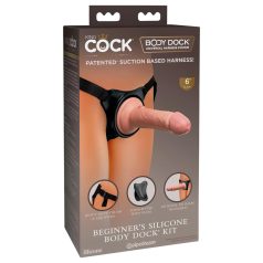   King Cock Elite - δονούμενος strap-on για αρχάριους - δέρμα όπως υλικό - μπεζ