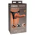 King Cock Elite Comfy - strap-on δονητής με ζώνη - σκούρο φυσικό χρώμα