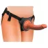 King Cock Elite Comfy - strap-on δονητής με ζώνη - σκούρο φυσικό χρώμα
