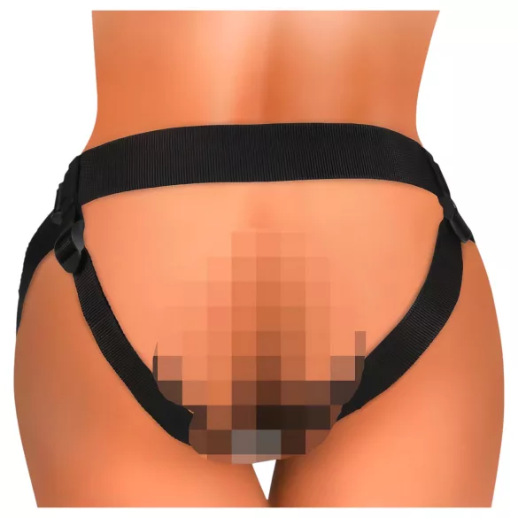 King Cock Elite Comfy - strap-on δονητής με ζώνη - σκούρο φυσικό χρώμα