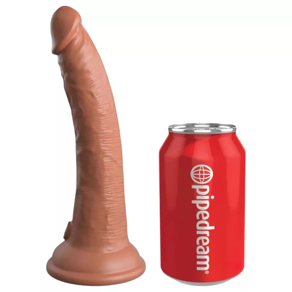 King Cock Elite Comfy - strap-on δονητής με ζώνη - σκούρο φυσικό χρώμα