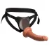 King Cock Elite Comfy - strap-on δονητής με ζώνη - σκούρο φυσικό χρώμα