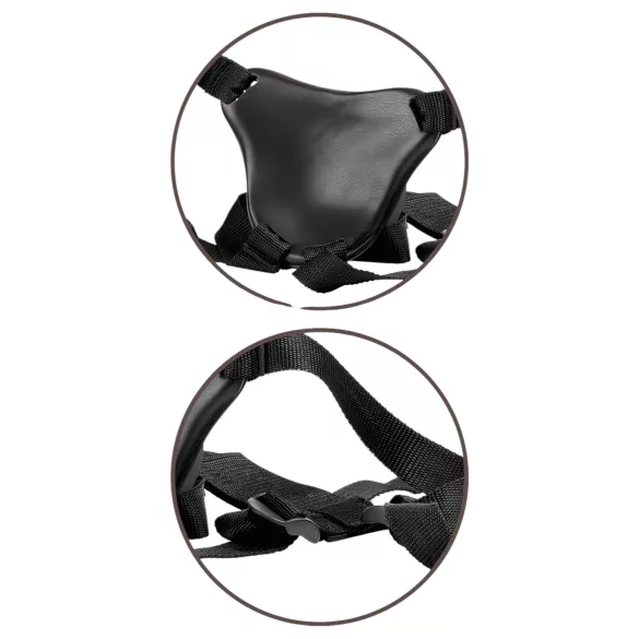 King Cock Elite Comfy - strap-on δονητής με ζώνη - σκούρο φυσικό χρώμα