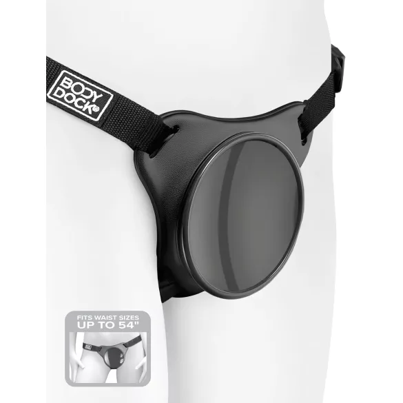 Body Dock OG - ζώνη για δονητή με βεντούζα (μαύρο)