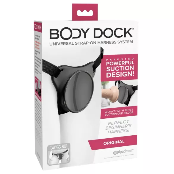 Body Dock OG - ζώνη για δονητή με βεντούζα (μαύρο)