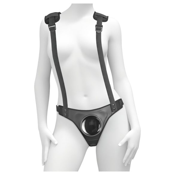 Σέξι μαύρο ζαρτιέρ Vállpántos με strap-on σύστημα