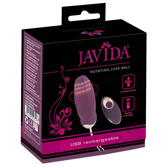 Javida - περιστρεφόμενο δονητικό αυγό με ραδιόφωνο και μαργαριτάρια (μωβ)