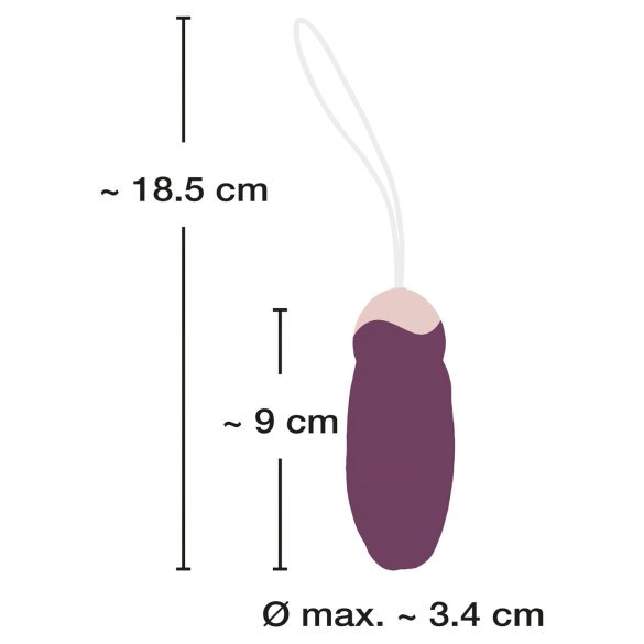 Javida - ασύρματο δονούμενο αυγό με περιστρεφόμενες χάντρες - μοβ