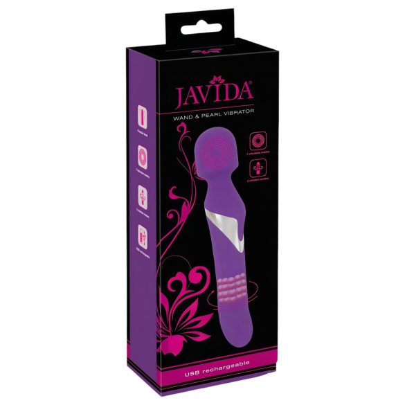Javida Ραβδί & Μαργαριτάρι - 2σε1 μασάζ δονητής (μωβ)