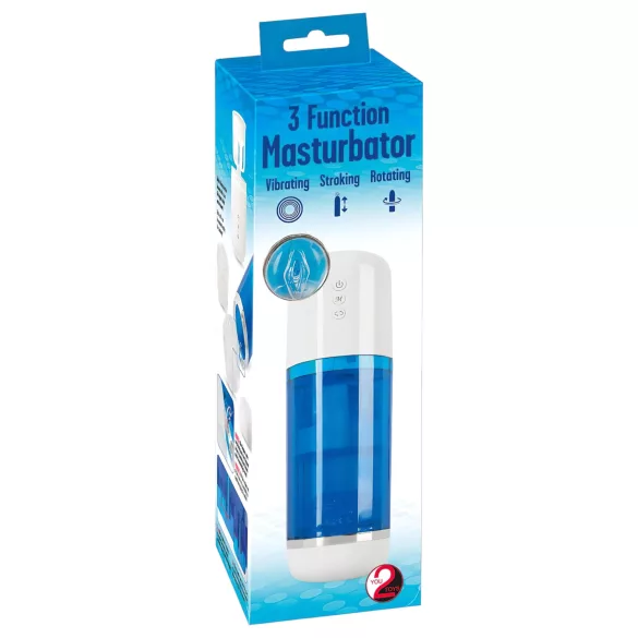 You2Toys - ανδρικό αυτόματο masturbator περιστροφής/ώθησης - μπλε/λευκό