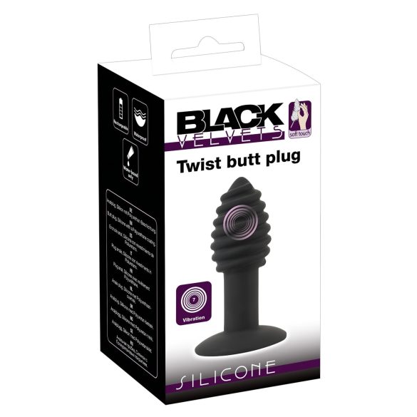 Black Velvet Twist - επαναφορτιζόμενος, σιλικόνης πρωκτικός δονητής (μαύρο)