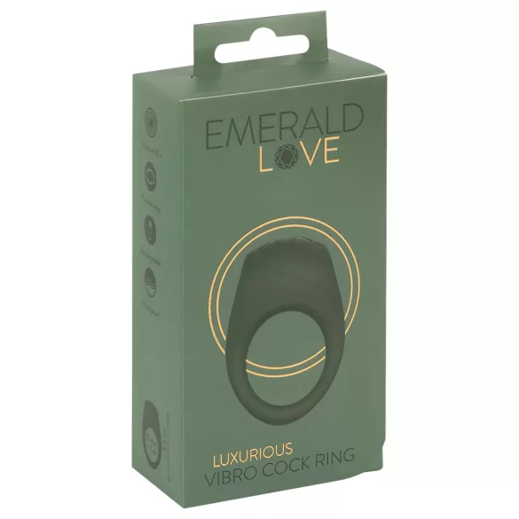 Emerald Love - δονητικό δαχτυλίδι πέους επαναφορτιζόμενο αδιάβροχο πράσινο