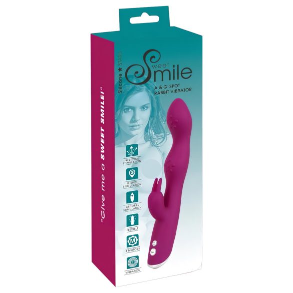 SMILE - ευέλικτος δονητής με κεφαλή κλειτορίδας και σημείου Α & G (μωβ)