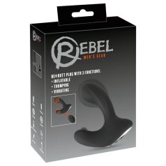   Rebel RC - αντλία πρωκτικό δονητή με τηλεχειριστήριο επαναφορτιζόμενο μαύρο