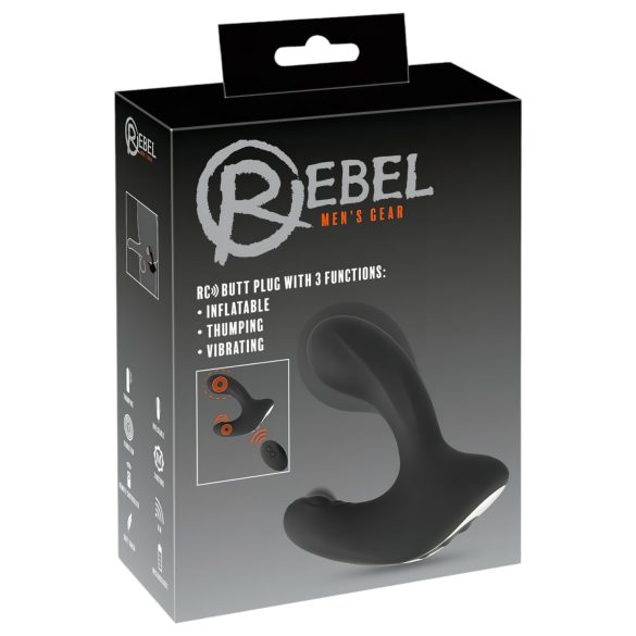 Rebel RC - επαναφορτιζόμενος, ασύρματος δονητής πρωκτικής διέγερσης (μαύρο)