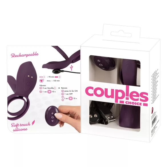 Couples Choice - δονητικό δαχτυλίδι πέους ασύρματο επαναφορτιζόμενο μοβ