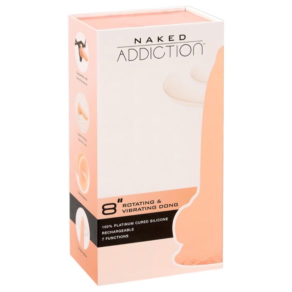 Naked Addiction - δονητής περιστροφικός - 20cm - φυσικό χρώμα