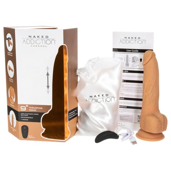 Naked Addiction Thrusting 9 - δονητής με ώθηση - σκούρο - 23cm