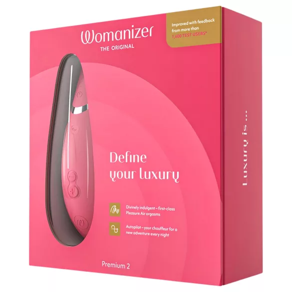Womanizer Premium 2 - διεγέρτης κλειτορίδας με αέρα - ροζ