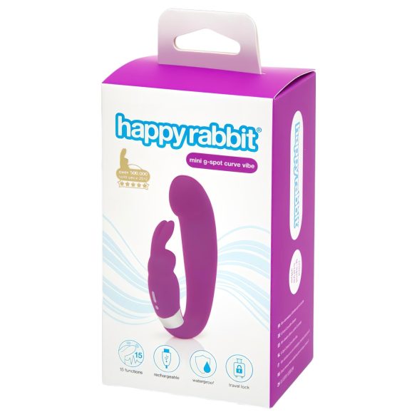 Happyrabbit Μίνι G - επαναφορτιζόμενος δονητής σημείου G με κλειτοριδικό βραχίονα (μωβ)