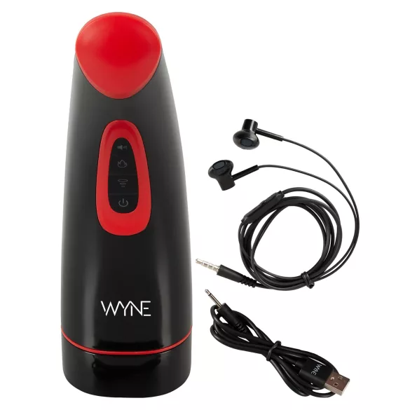 WYNE 03 - ανδρικό masturbator με δόνηση & αναρρόφηση - επαναφορτιζόμενο μαύρο