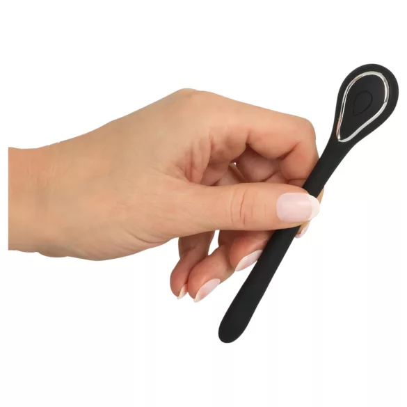 Penis Plug - διαστολέας πέους με δόνηση USB - 1cm - μαύρο