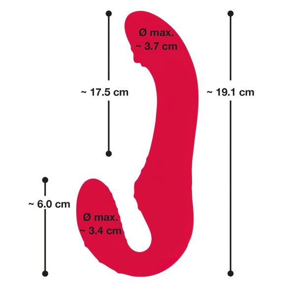 You2Toys - διπλός strapless δονητής με τηλεχειριστήριο - κόκκινο