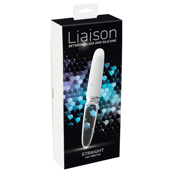 Liaison Straight - δονητής LED με μπαταρία (διαφανές-λευκό)