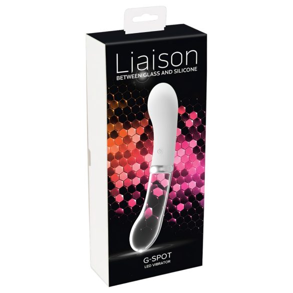 You2toys Liaison LED δονητής - σιλικόνη και γυαλί (διάφανο-λευκό)