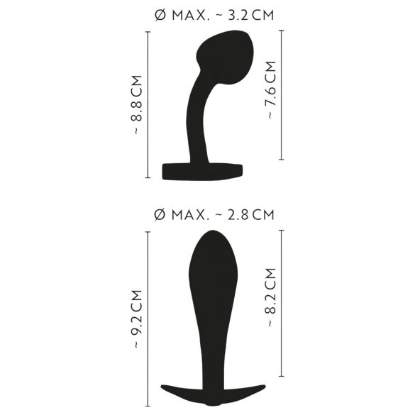 ANOS - σετ μεταλλικά πρωκτικά plugs - ουράνιο τόξο - 2 τεμάχια