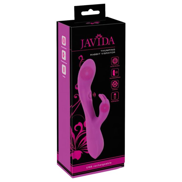 Javida Κουνέλι Thumping - Δονητής με 3 Κινητήρες & Κλειτοριδικό Βραχίονα (Μωβ)